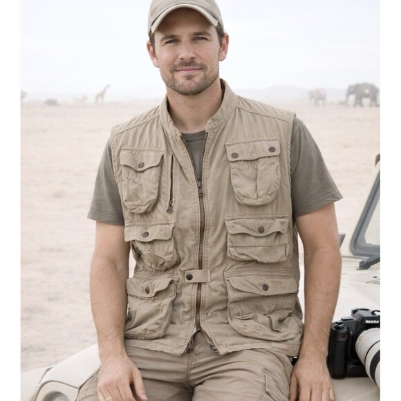 Vtg Y2K Banana Republic Safari Photojournalist Utility Vest Men’s Medium Gorp